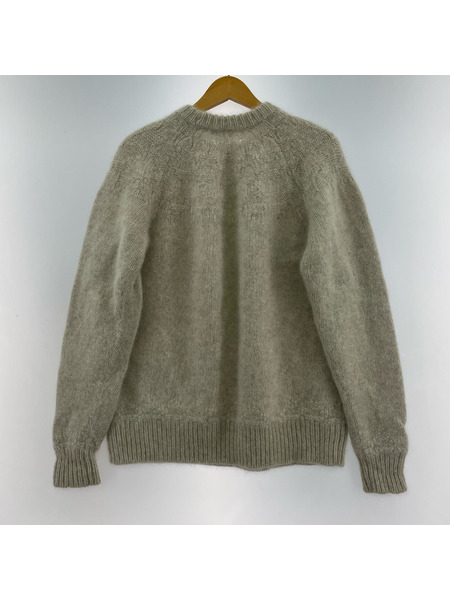 calmlence Crew Neck Pullover Yak Centripetal Knitting Off Wh