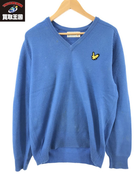 LYLE＆SCOTT スコットランド製 Vネック カシミヤニット(44) バーガンディ