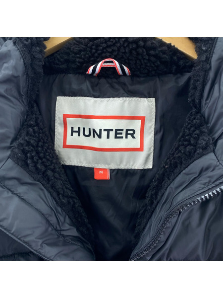 HUNTER ダウンジャケット ショートパファージャケット 黒 (M)
