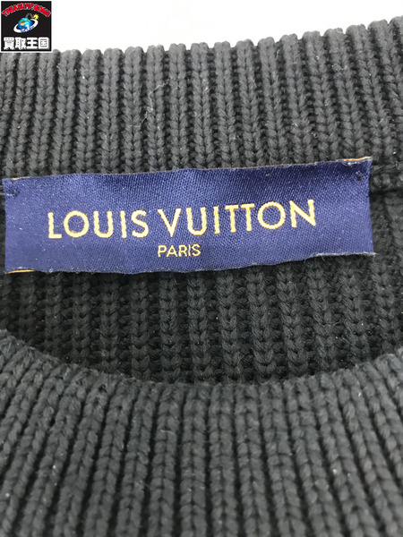 LV  21ss ミックスステッチクルーネックニット 黒 (S)