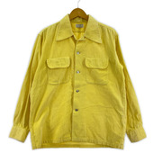 OLD・VINTAGE 長袖シャツ 40-50s arrow 開襟コーデュロイシャツ  (ML) イエロー