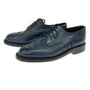 J.M. WESTON シューズ ネイビーカーフ ウイングチップ 588 SIZE:7E FRANCE製
