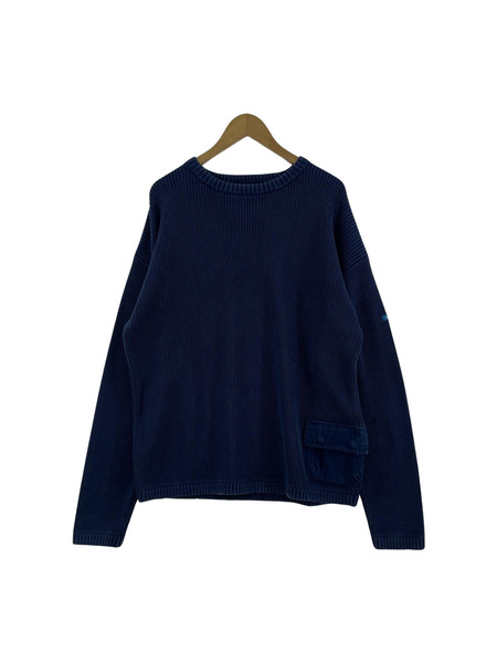 Liberaiders GARMENT DYED COTTON KNIT CREWNECK M ネイビー