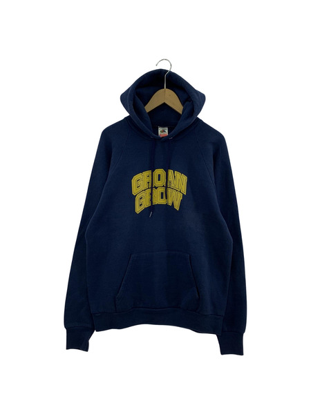 90s raglan sweat hoodie GROAN GROW ネイビー L