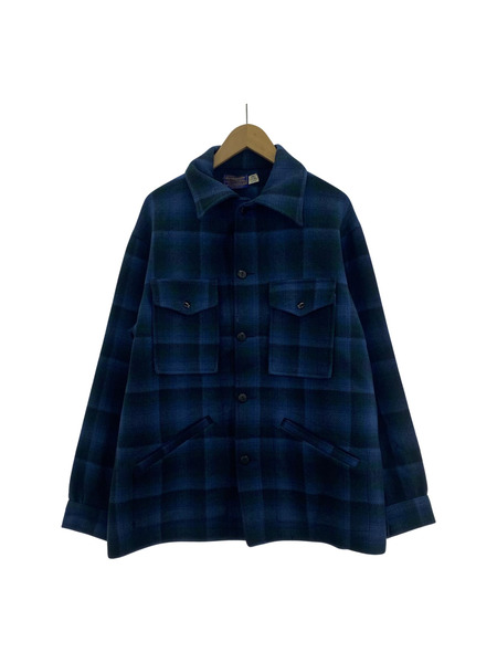 PENDLETON/70S/USA製/4ポケットウールチェックジャケット/BLU/M