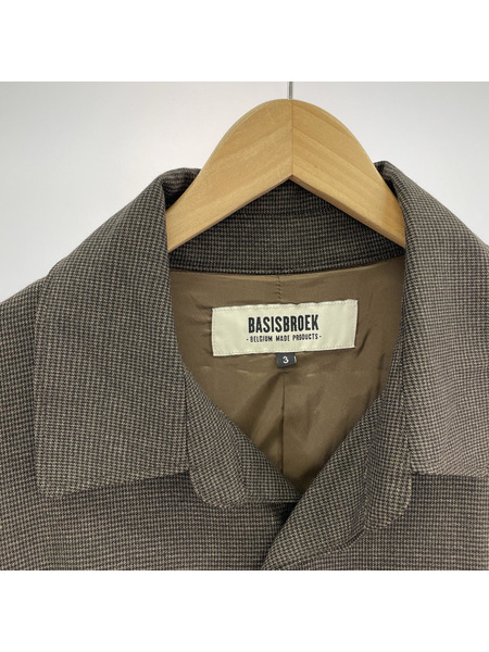 BASIS BROEK ジャケット BOMAL ドルマンスリーブコート 3 ブラウンチェック