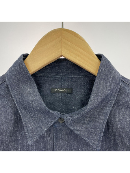 COMOLI 半袖シャツ デニム コモリシャツ インディゴ 3