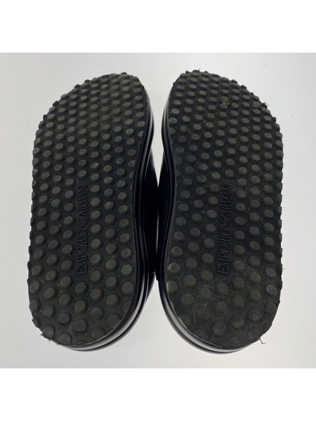 EMPORIO ARMANI シューズ レザースリッポン 黒 8