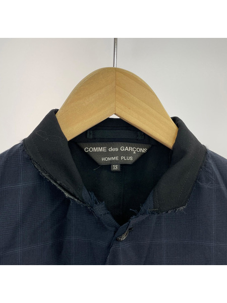COMME des GARCONS HOMME PLUS カットオフ 切替 ウールギャバロングジャケット