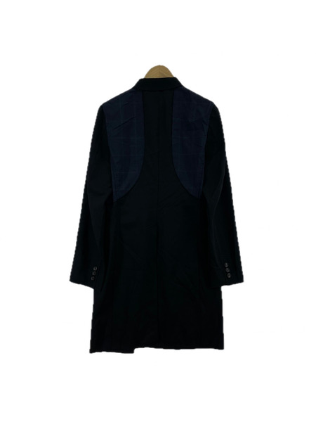 COMME des GARCONS HOMME PLUS カットオフ 切替 ウールギャバロングジャケット