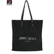 JIMMY CHOO ロゴキャンバス  トートバッグ　BLK