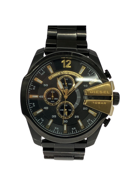 DIESEL MEGA CHIEF DZ-4338 クォーツ腕時計 BLK/GLD