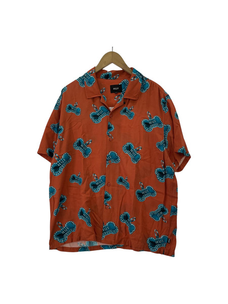 HUF 23SS BONES S/S RESORT SHIRT ORN (M)