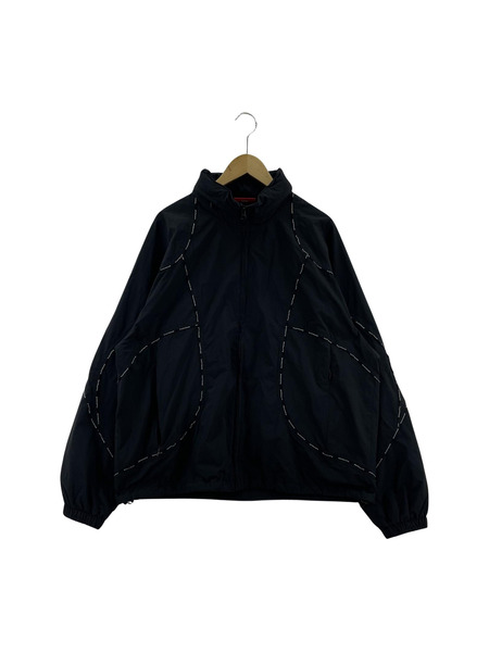 Supreme Logo Piping Hooded Track Jacket 黒 (L)