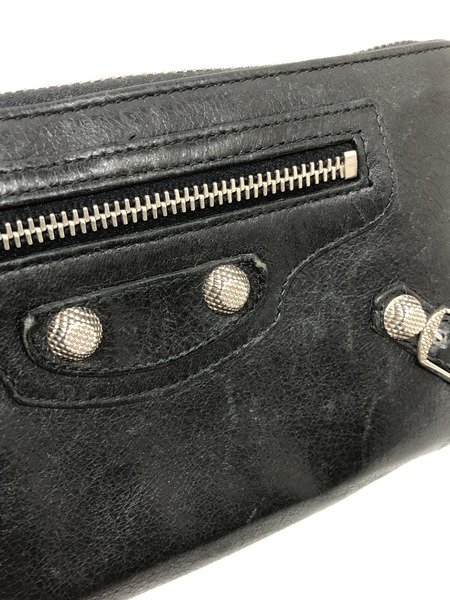 長財布 BALENCIAGA/ラウンドジップウォレット/BLK