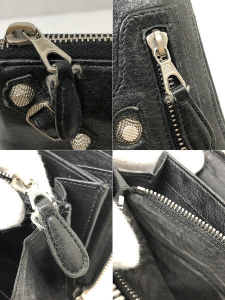 長財布 BALENCIAGA/ラウンドジップウォレット/BLK