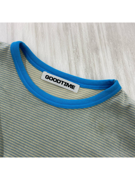 GOODTIME ベロアボーダーL/Sカットソー