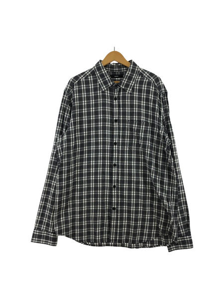 DIESEL チェックシャツ 白黒 XXL