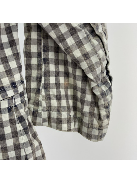 COMME des GARCONS ムラ染メ ギンガムチェック 燕尾ジャケット (SS)