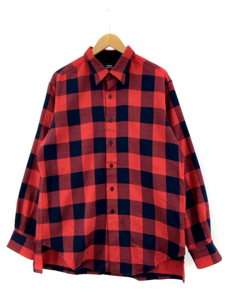 ensou STANDARD SHIRTS チェックシャツ L レッド[値下]