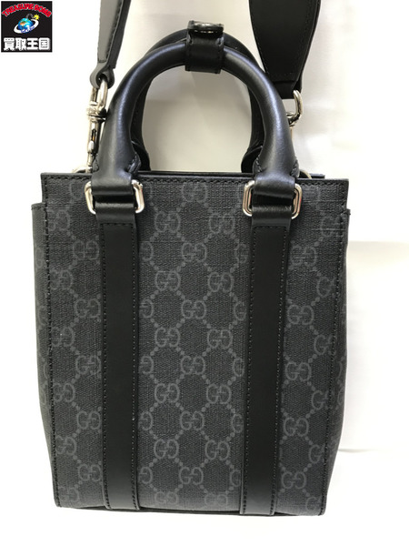 GUCCI GGスプリーム ミニ トート バッグ 2WAY ショルダーバッグ ブラック 696010 グッチ