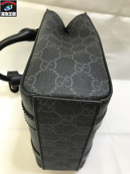 GUCCI GGスプリーム ミニ トート バッグ 2WAY ショルダーバッグ ブラック 696010 グッチ