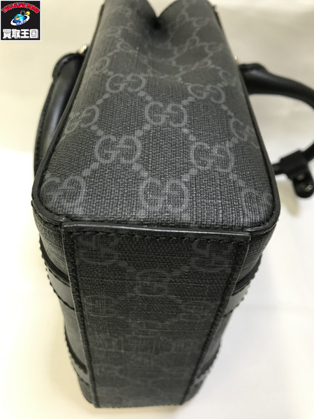 GUCCI GGスプリーム ミニ トート バッグ 2WAY ショルダーバッグ ブラック 696010 グッチ