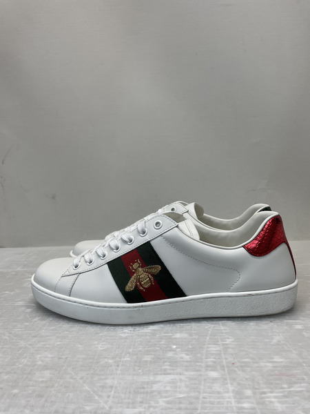 GUCCI ACE BEE エース レザーローカットスニーカー 8 ホワイト 386750