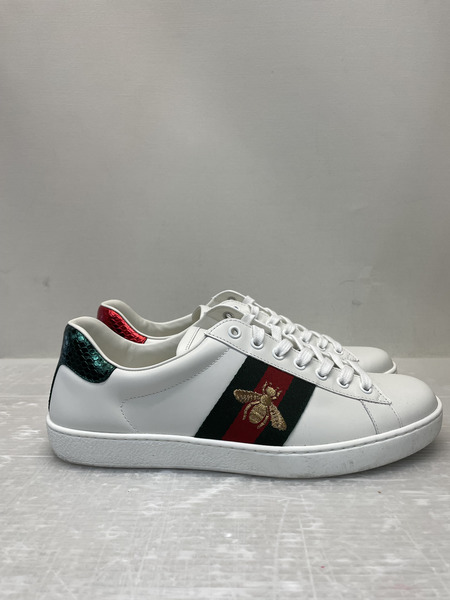 GUCCI ACE BEE エース レザーローカットスニーカー 8 ホワイト 386750