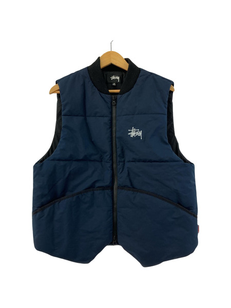 STUSSY PRIMALOFT QUILTED VEST プリマロフト中綿ベスト S 紺 115615