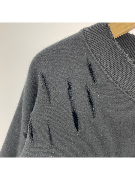 stein オーバーサイズリビルドダメージ加工スウェット L ブラック