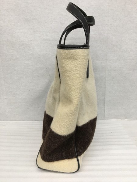 COACH　トートバッグ レザー ウール バイカラー