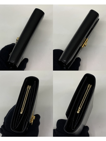 CELINE オールドセリーヌ　ガンチーニ 3つ折り財布 BLK 本体のみ セリーヌ OLD CELINE 財布 コンパクトウォレット がま口
