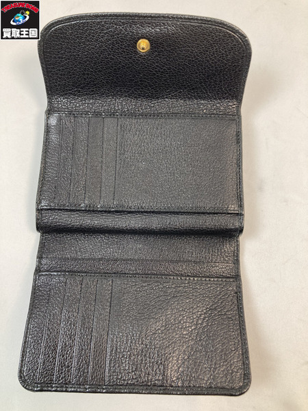 MIU MIU ミュウミュウ 5M1225 コンパクトウォレット 三つ折り財布 おりたたみ財布 サイフ ブラック レザー NERO 