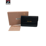 MIU MIU ミュウミュウ 5M1225 コンパクトウォレット 三つ折り財布 おりたたみ財布 サイフ ブラック レザー NERO 