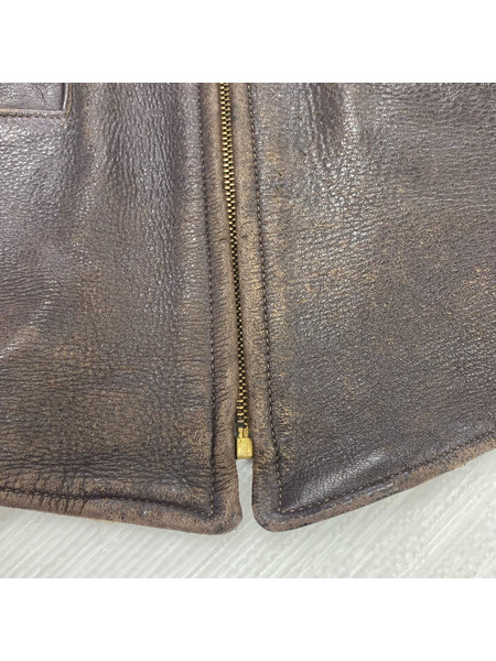 OLD・VINTAGE ジレ・ベスト 50s ディアスキンベスト BRW USA製 CONMARジップ