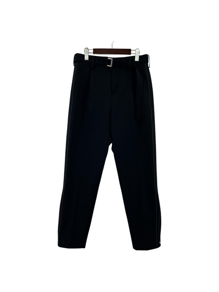 Sacai 22AW Technical Jersey Pants ベルテッドスラックス 1 ブラック[値下]