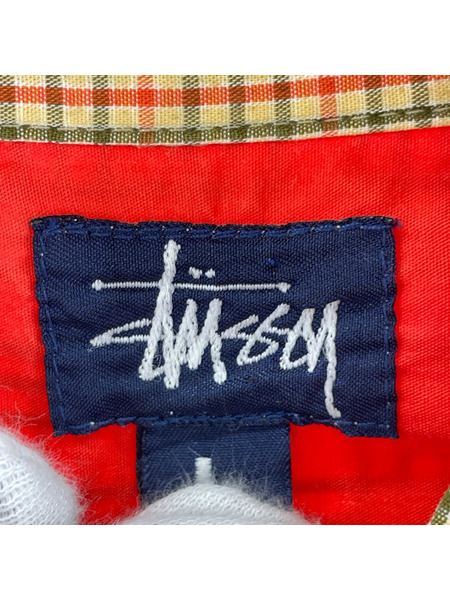 STUSSY 半袖シャツ 90s/チェック/イエロー/L