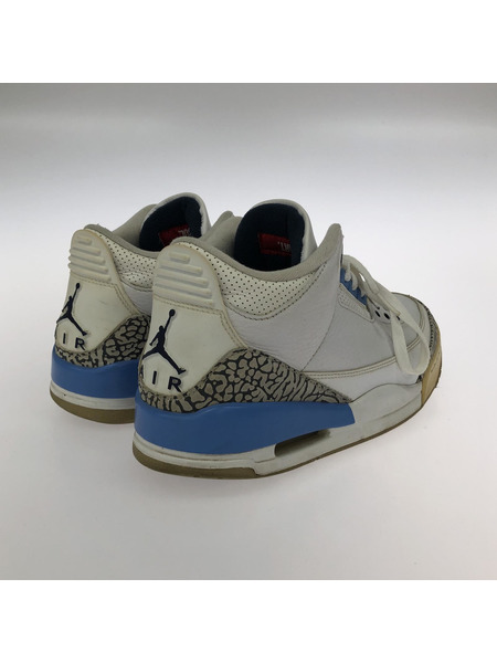 NIKE Air Jordan 3 Retro UNC 27cm 白/青