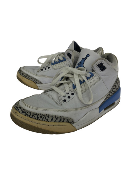 NIKE Air Jordan 3 Retro UNC 27cm 白/青