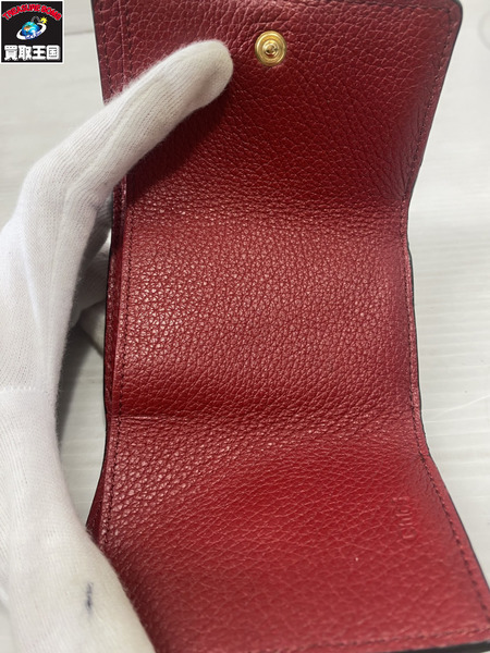 コンパクトウォレット Chloe アルファベット ミニウォレット 赤