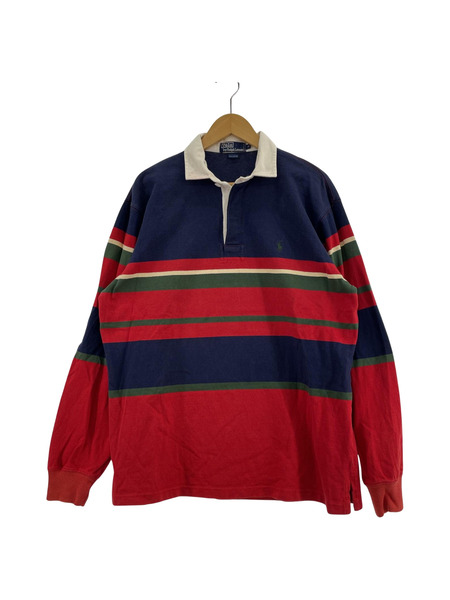 POLO RALPH LAUREN LS ポロシャツ ボーダー M 紺