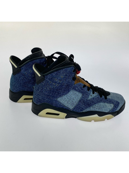 NIKE スニーカー AIR JORDAN6 RETRO DENIM インディゴ (25.5cm)