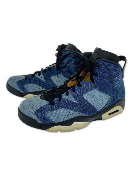NIKE スニーカー AIR JORDAN6 RETRO DENIM インディゴ (25.5cm)