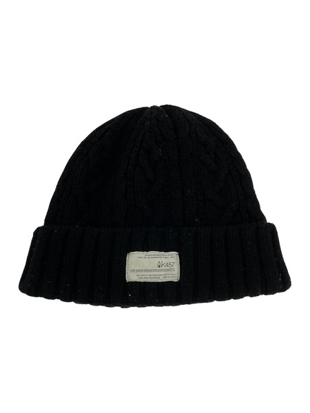 AK457 Cable Beanie 黒