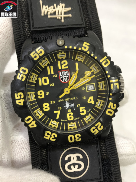 STUSSY×LUMINOX ネイビーシールズ 44mm 腕時計　黒