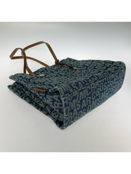 MARC JACOBS トートバッグ Washed Monogram Blue Denim Tote Bag