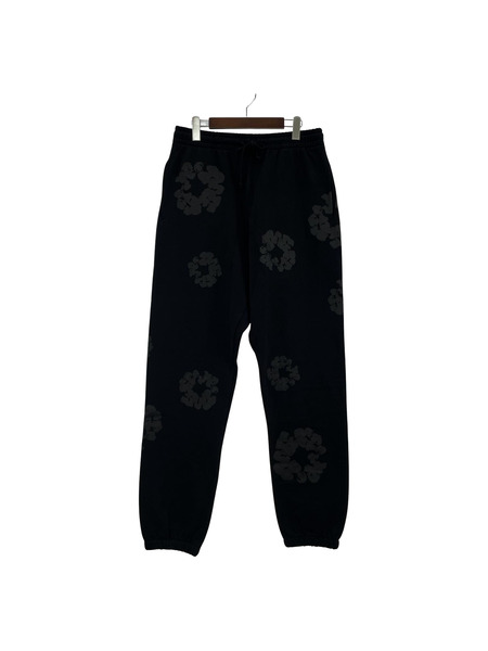 DENIM TEARS COTTON WREATH SWEATPANT BLACK フラワースウェットパンツ L 黒