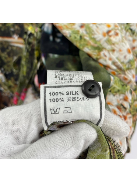 ANNTIAN 総柄シルクブラウス OS