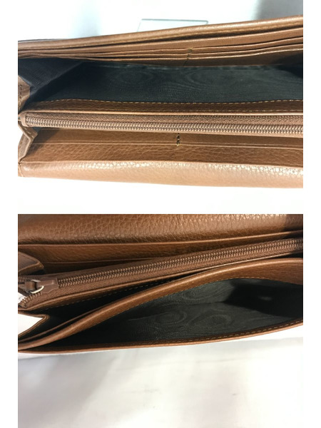 長財布 レザーロングウォレット キャメル 323396